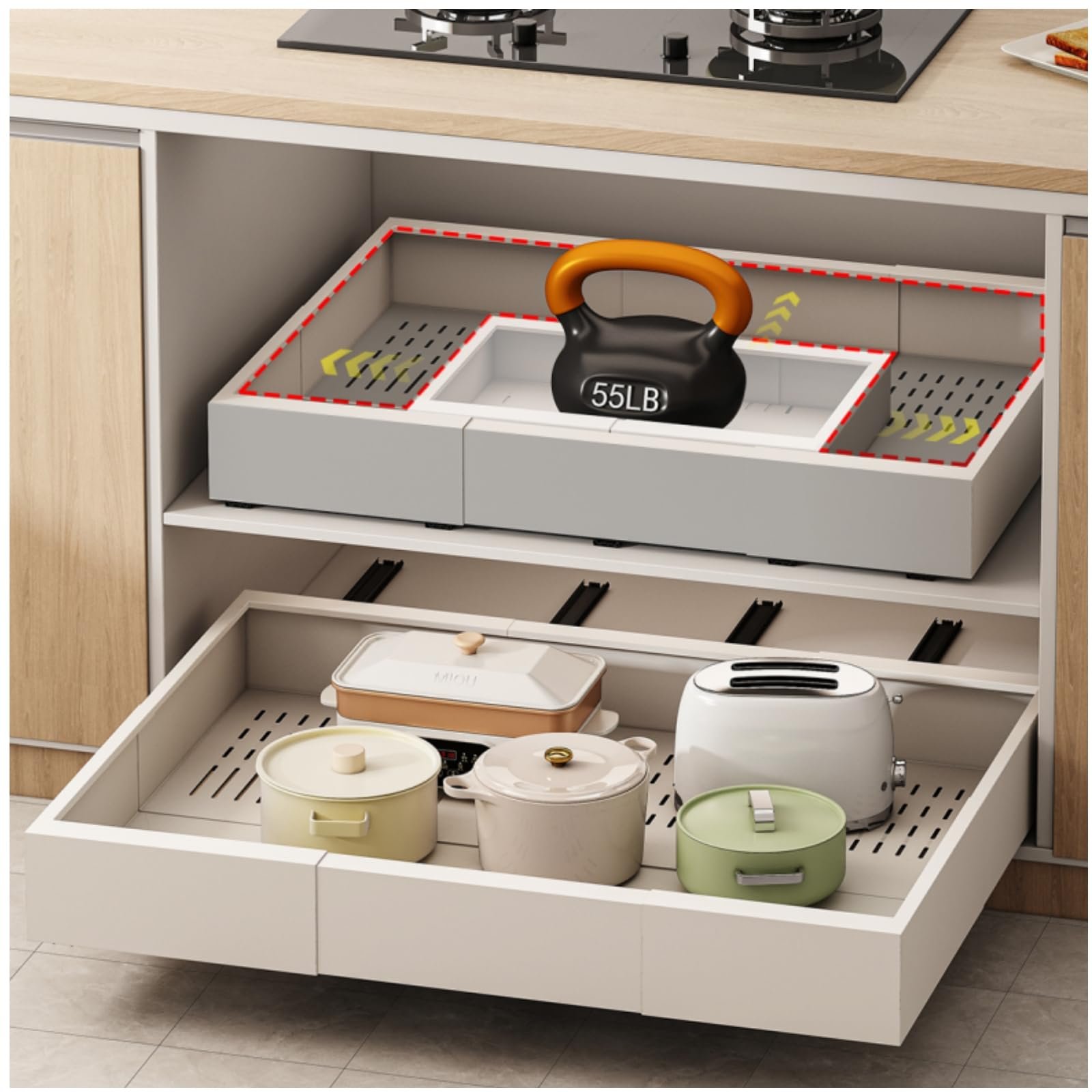 Fokyfok Pull Out Cabinet Organizer,23"-31"W,1...