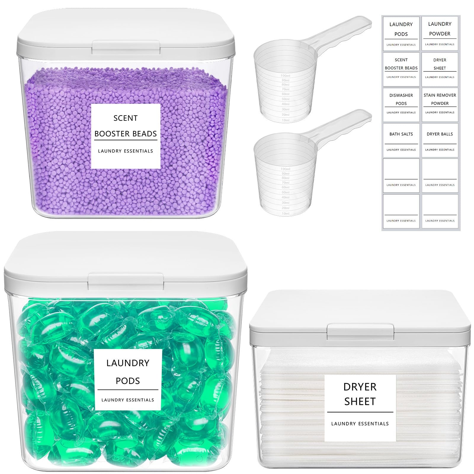 Lifewit Laundry Pods Container with Pop-up Li...