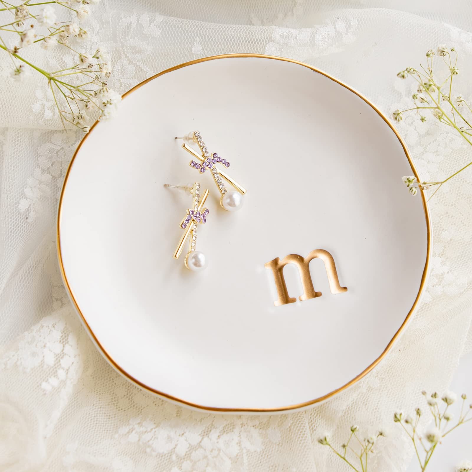 COLLECTIVE HOME Ceramic Jewelry Tray, Trinket...
