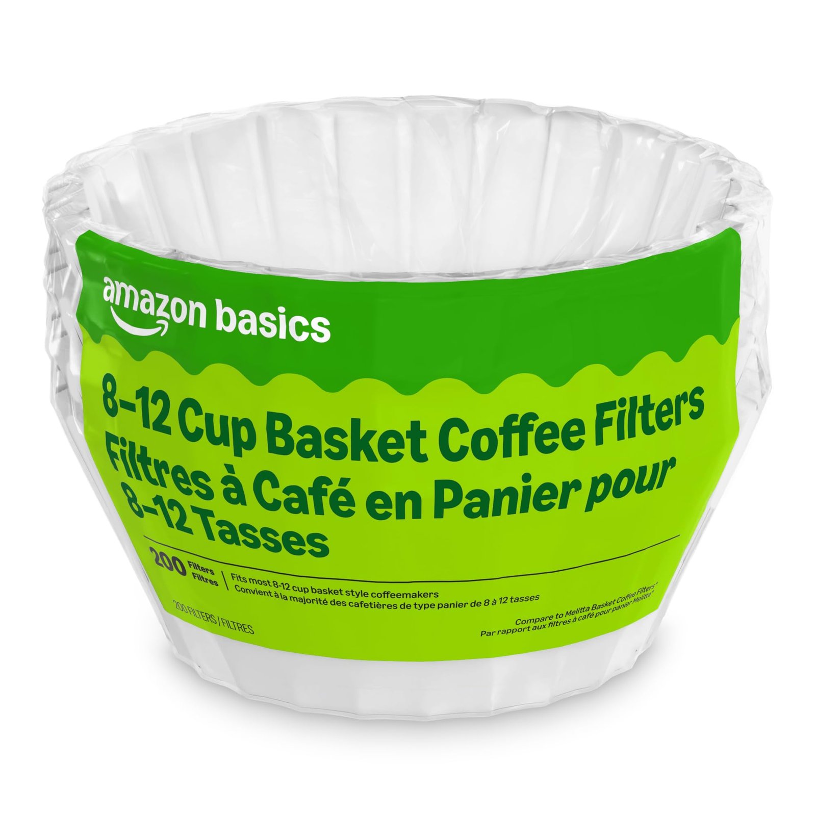Amazon Basics Basket Coffee Filters for 8-12 ...