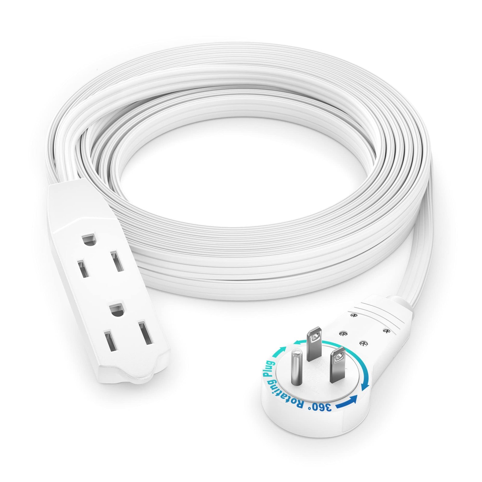 Maximm 12 Ft UL 360° Rotating Flat Plug Exten...