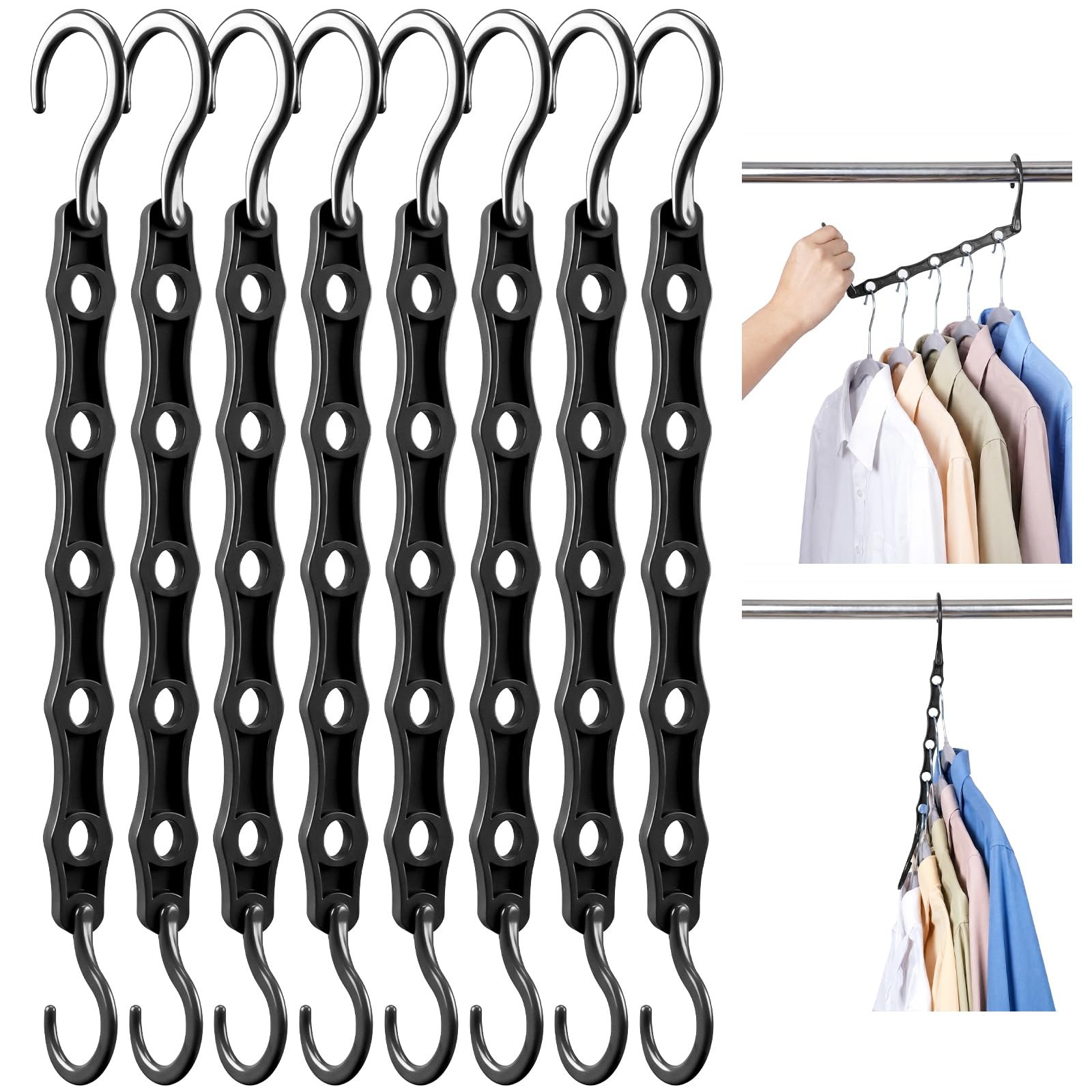 HOUSE DAY 10 Pack Space Saving Hangers, Black...