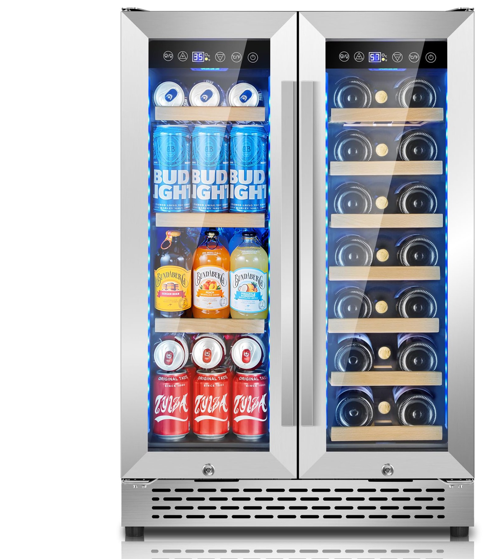 24 Inch Wine & Beverage Refrigerator, Dual Zo...