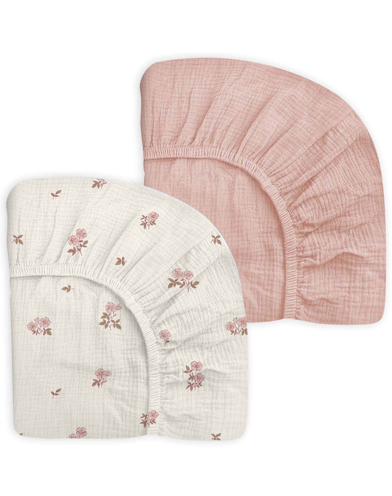 Pack and Play Sheets 2 Pack, Muslin Cotton Nu...