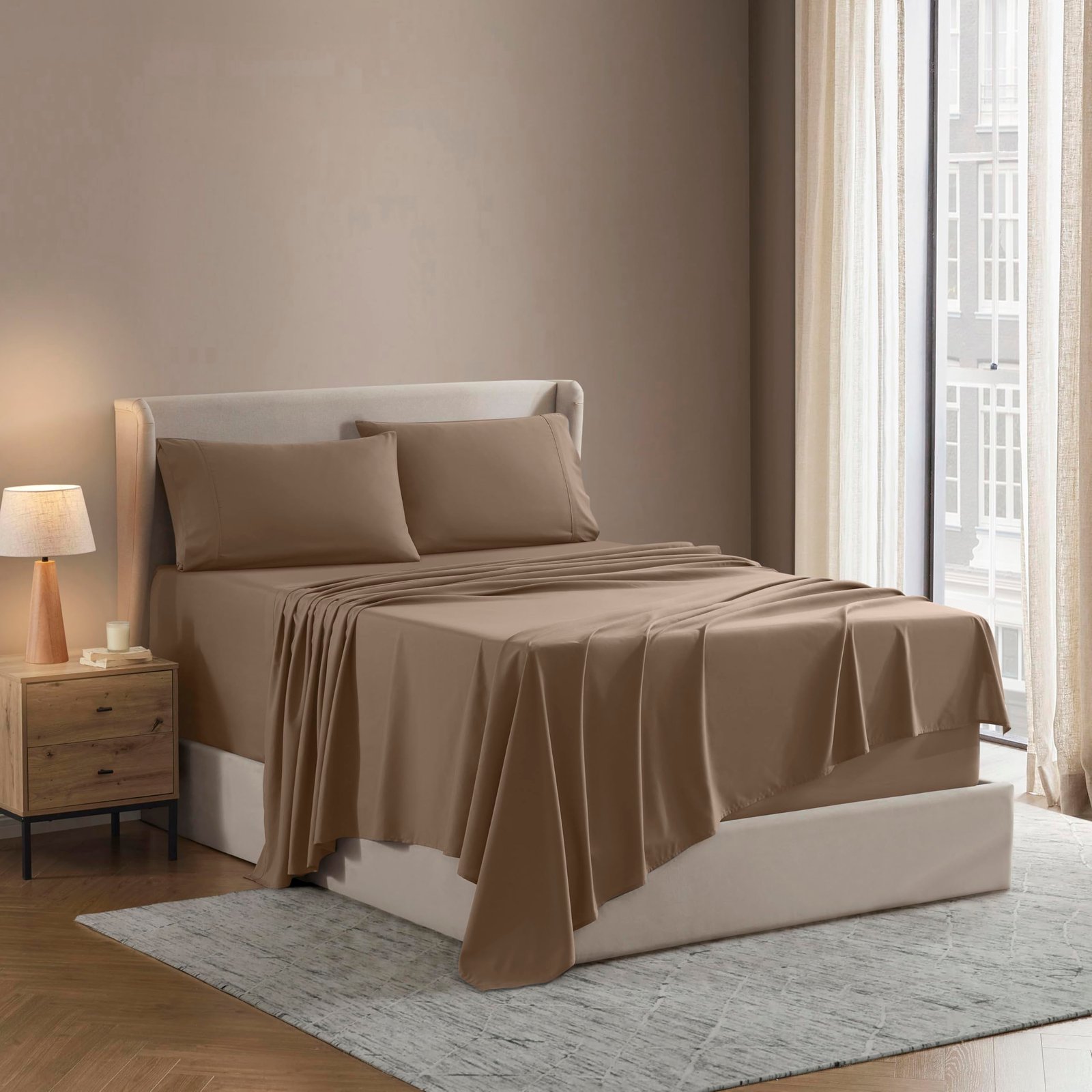 Nestl Queen Sheet Set - Bed Sheets - Taupe - ...