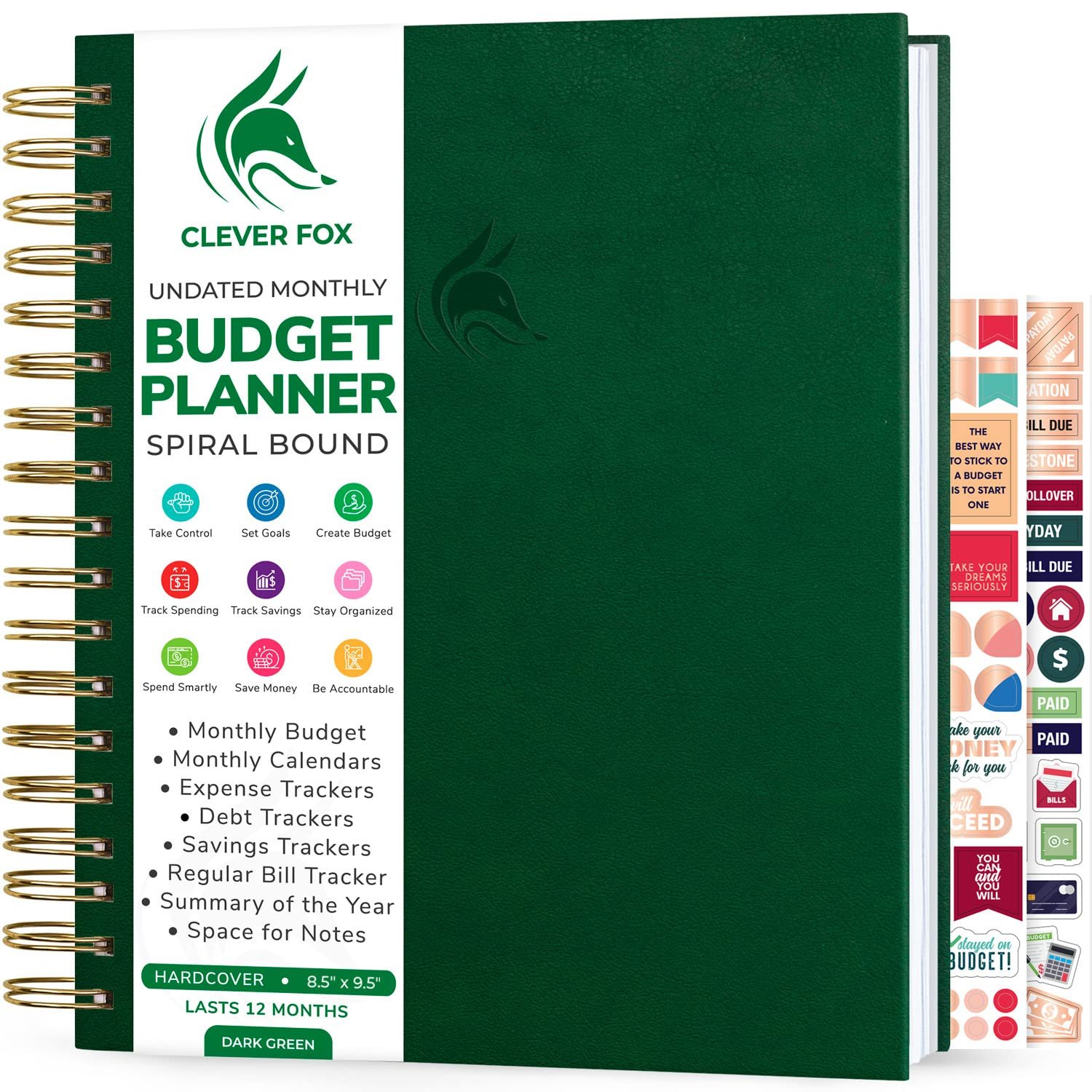 Clever Fox Budget Planner Spiral, Monthly Bil...