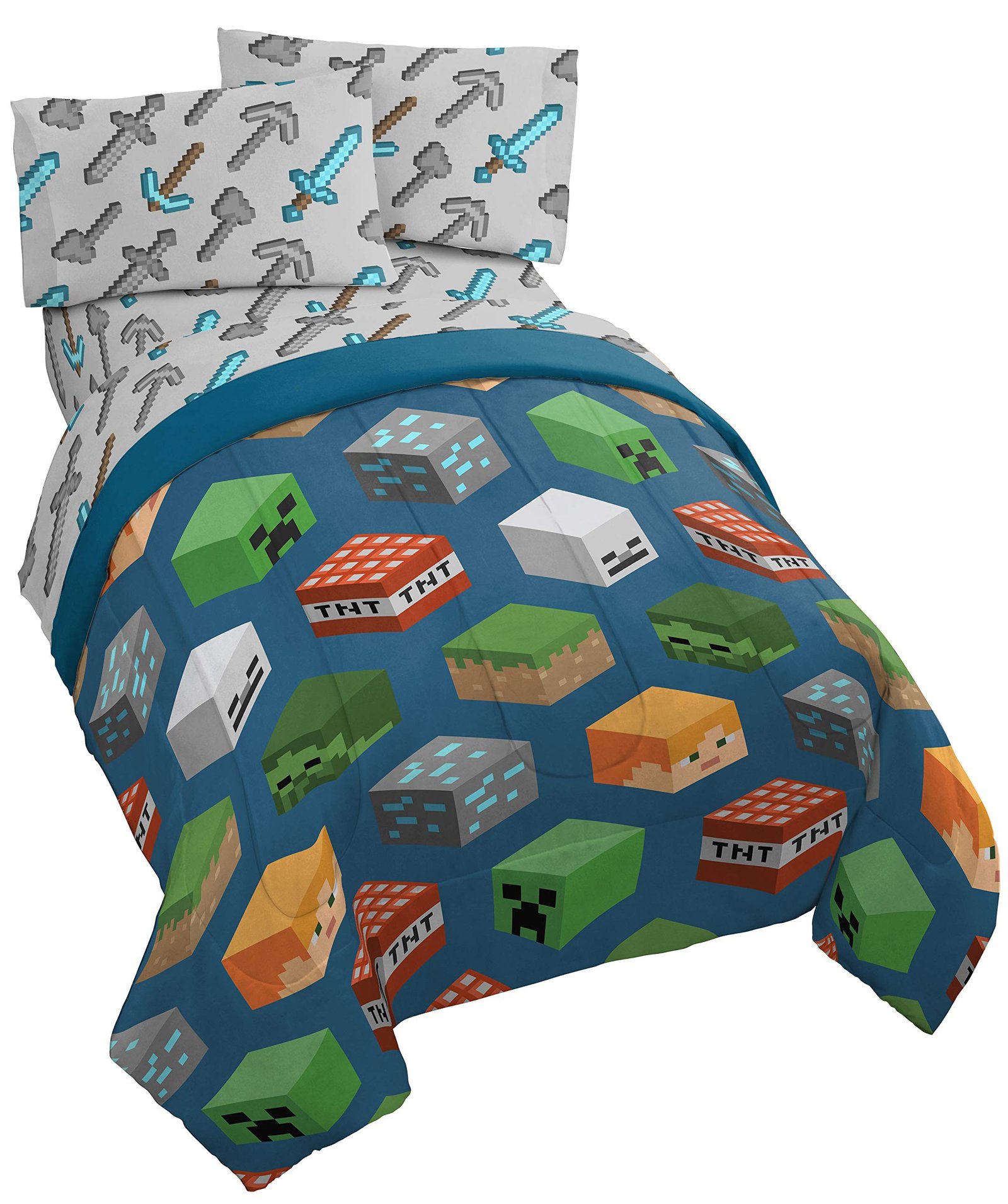 Minecraft Creeper Twin Comforter Set 4 Piece ...