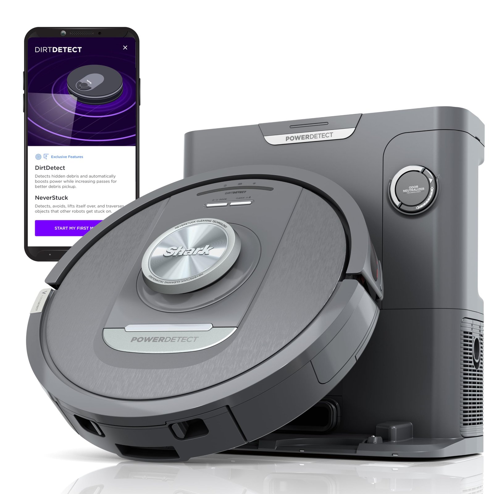 Shark PowerDetect Self-Empty Robot Vacuum, Bl...
