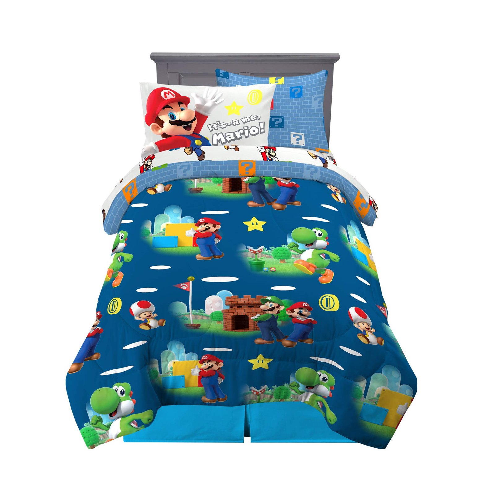 Super Mario Kids Bedding Set, Twin Size 5 Pie...