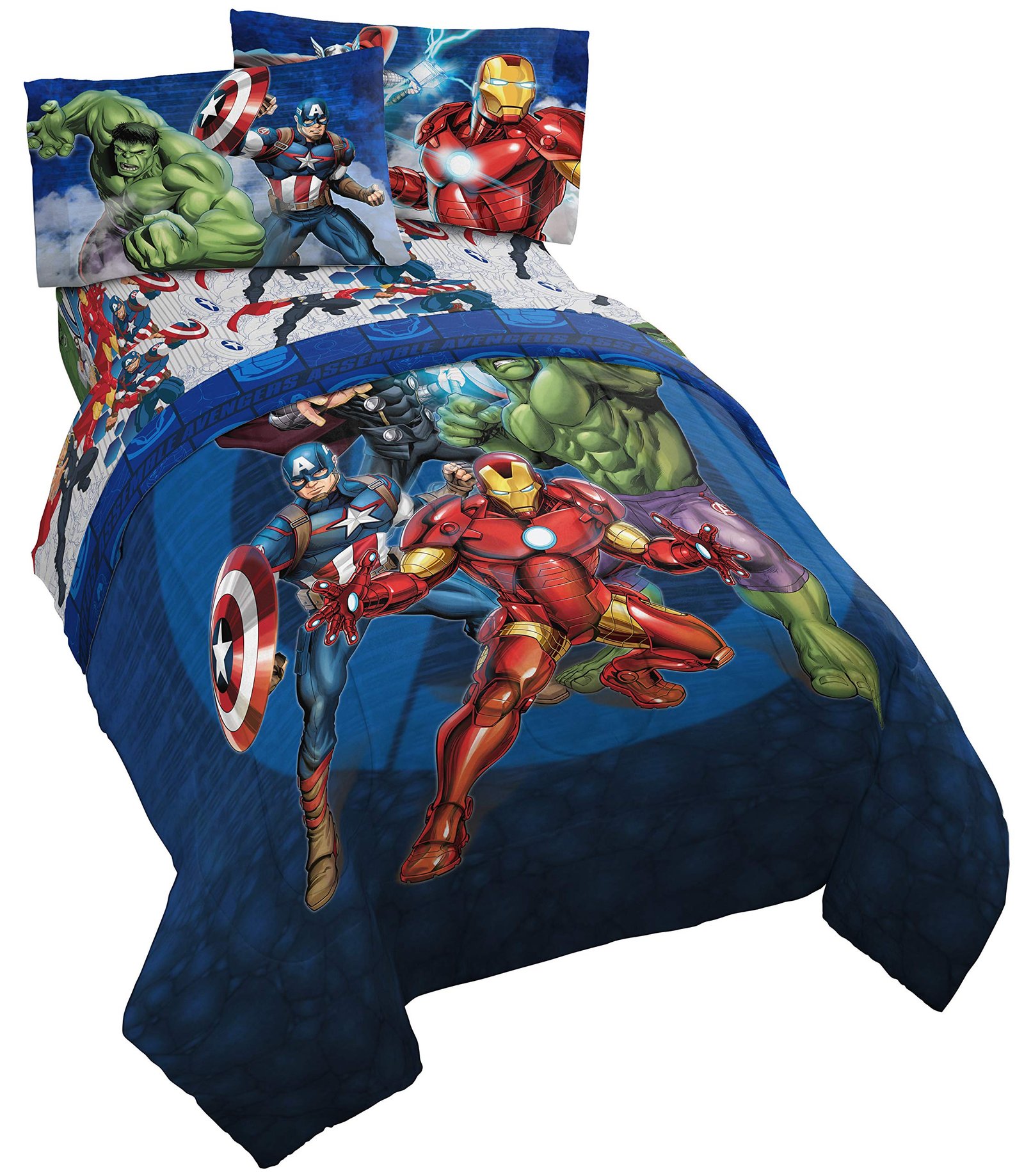Marvel Avengers Full Size Comforter Set 5 Pie...