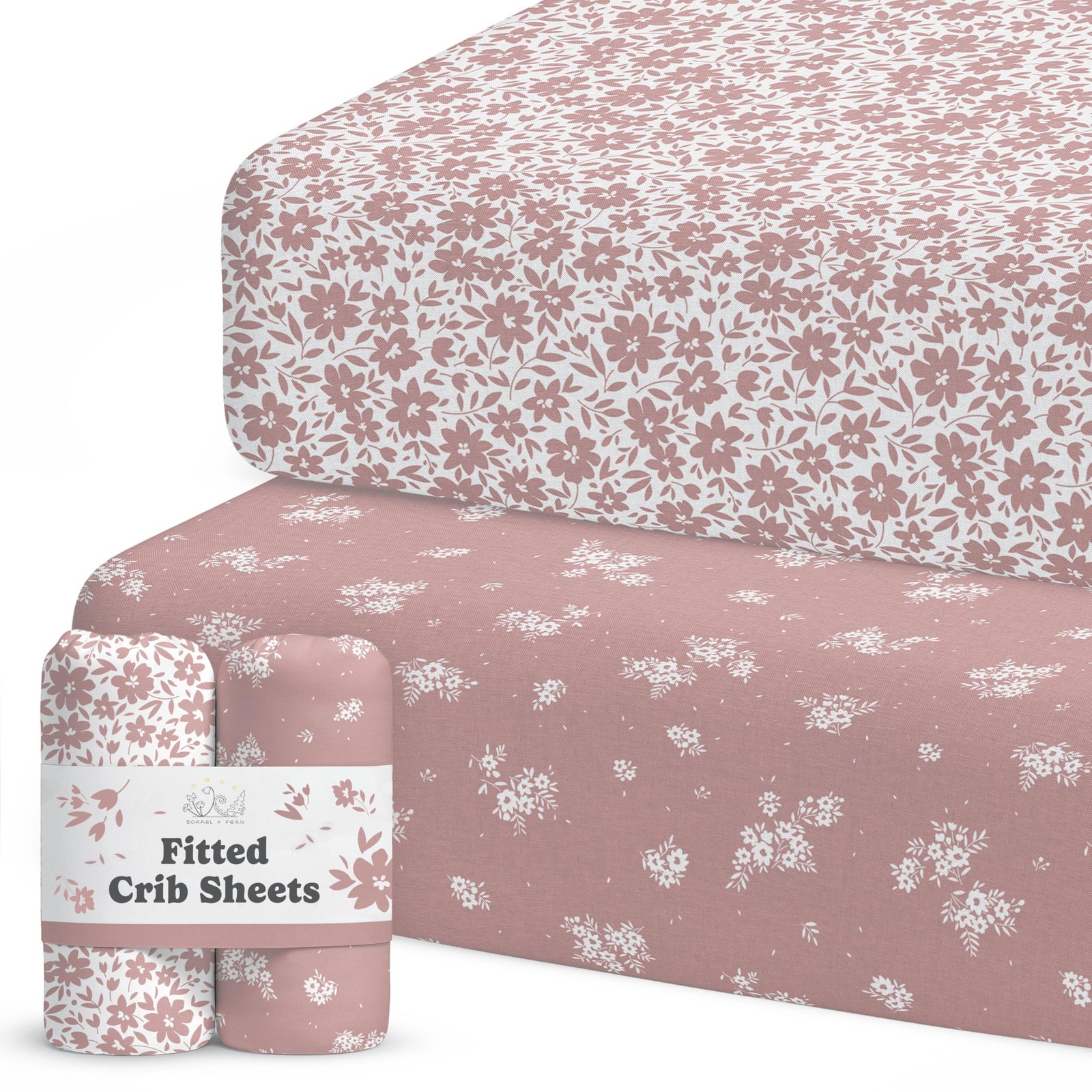 Sorrel + Fern Baby Crib Sheets Neutral, Fitte...