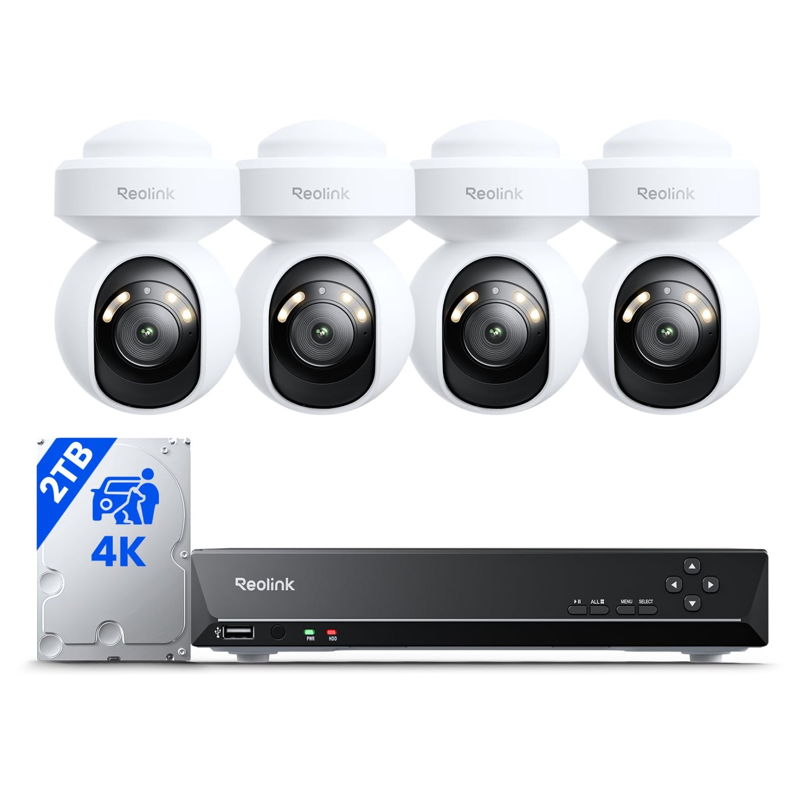 REOLINK 8CH 4K Security Camera System with PT...