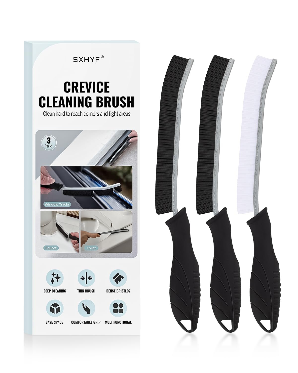 SXhyf Crevice Cleaning Brush - Grout Scrub Br...