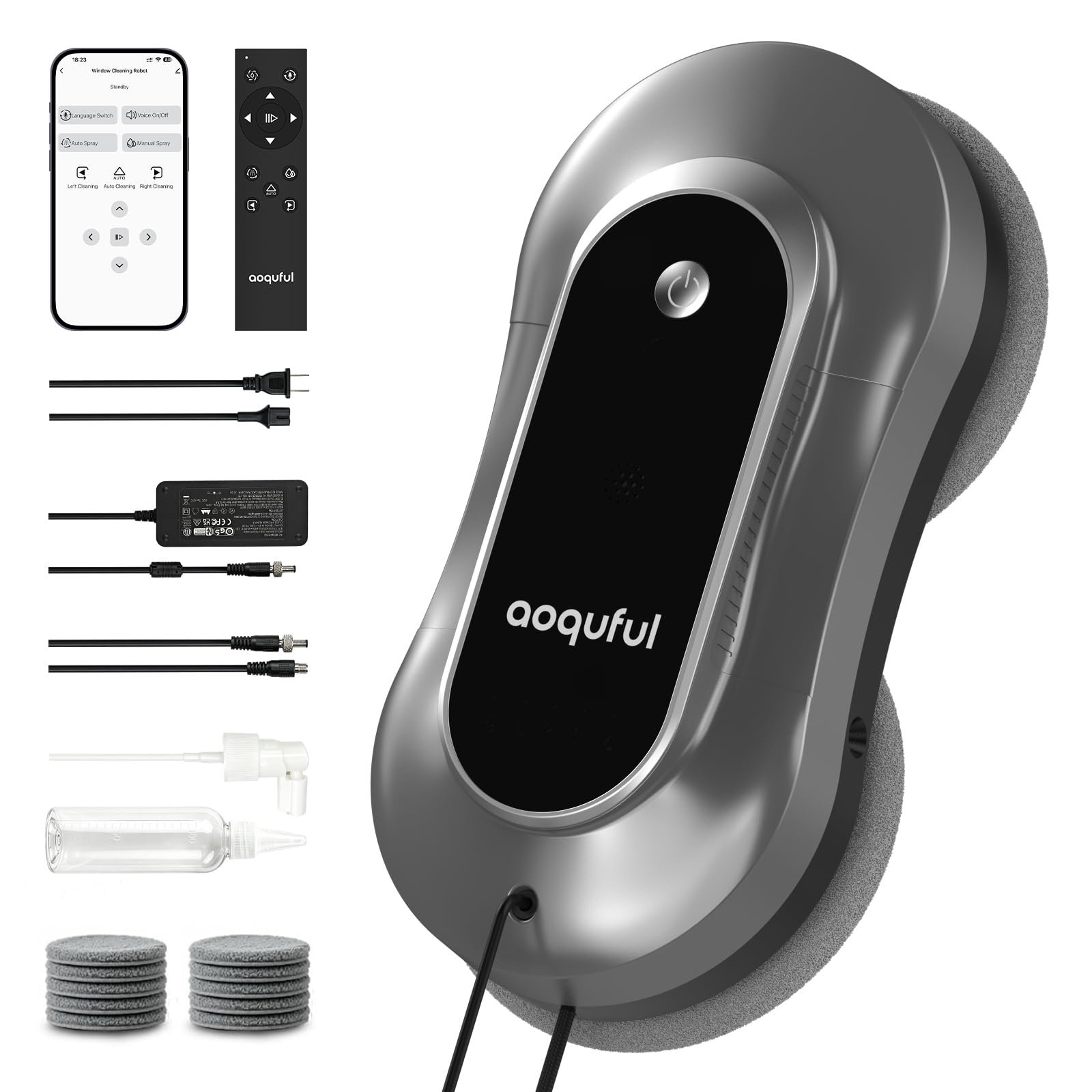 Window Cleaning Robot with Dual Water Spray, ...