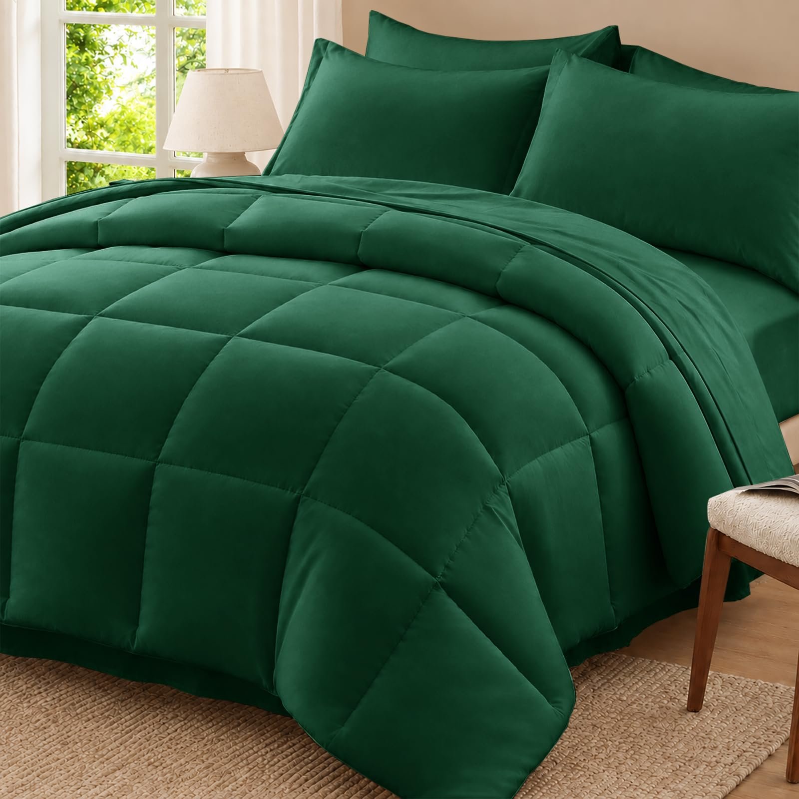 Anluoer California King Comforter Set, 7 Piec...