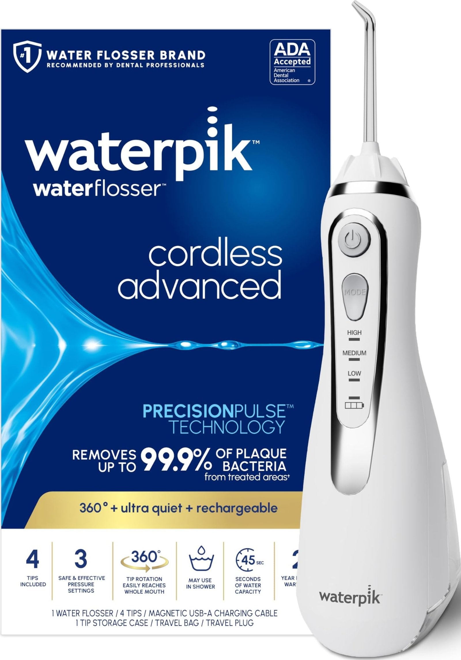 Waterpik Cordless Advanced Portable Water Flo...