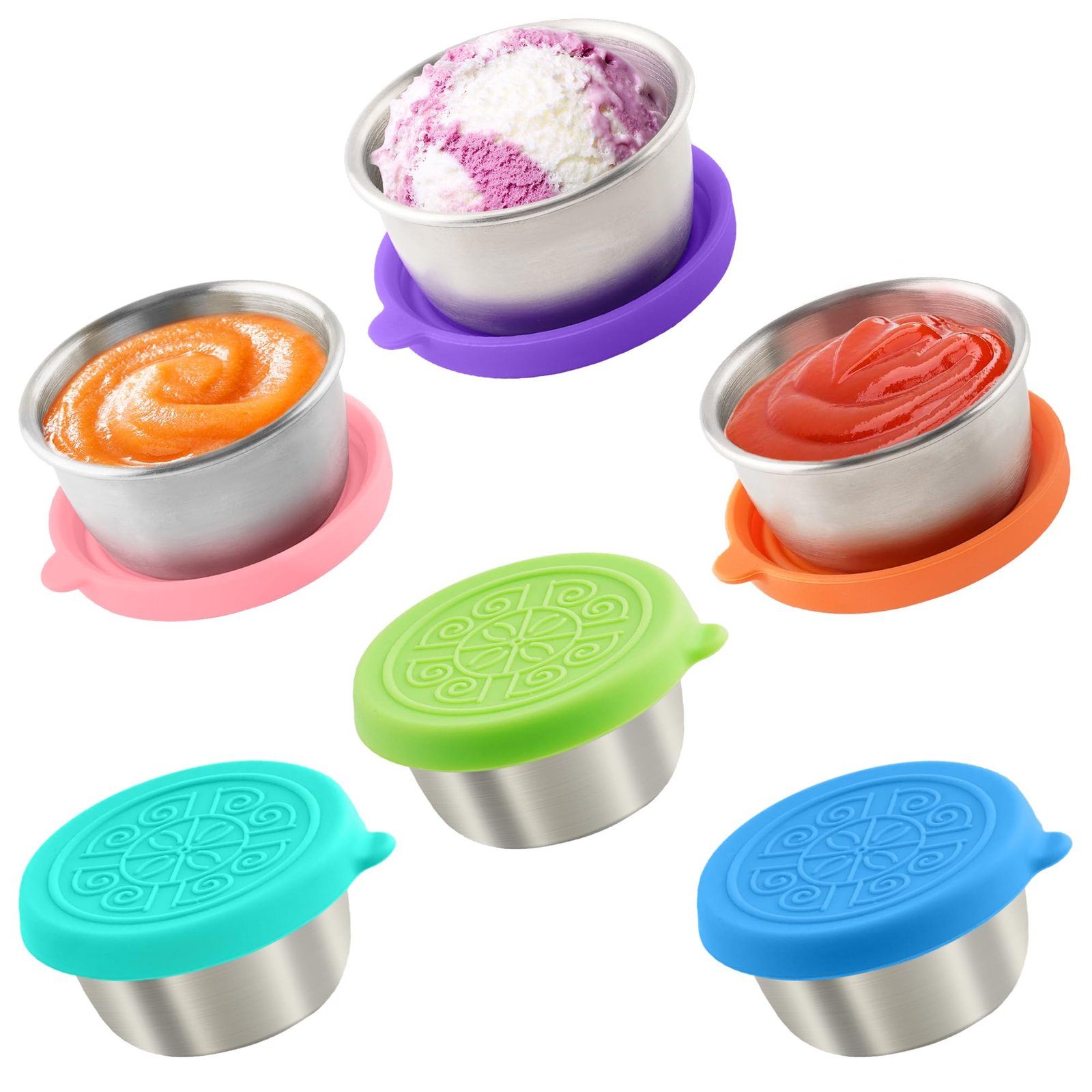 1.6 oz Stainless Steel Salad Dressing Contain...