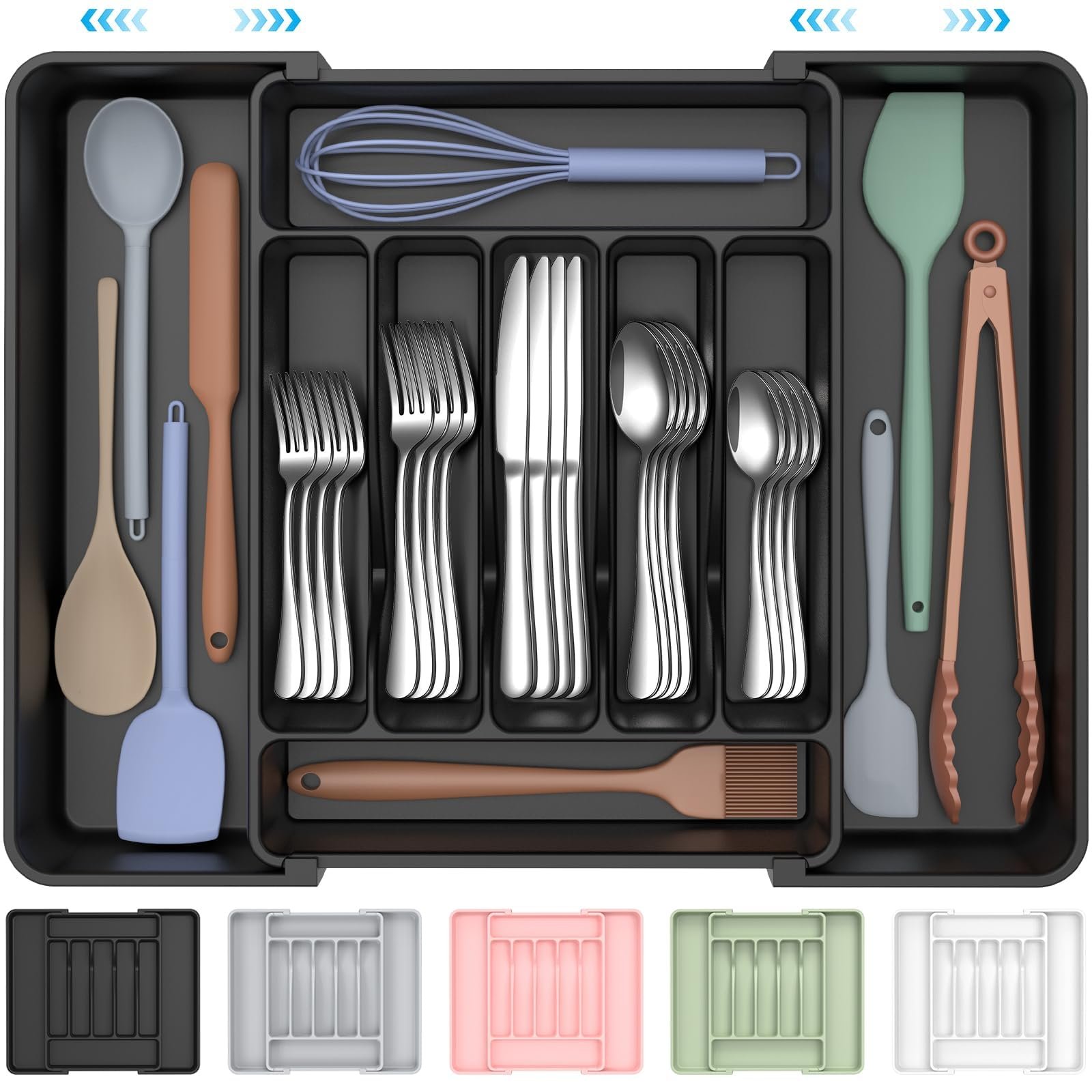 ukeetap Extra Large Expandable Silverware Org...