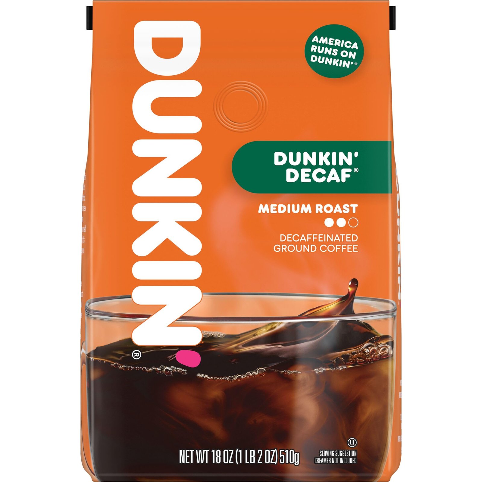 Dunkin’ Decaf Medium Roast Ground Coffee, 18 ...