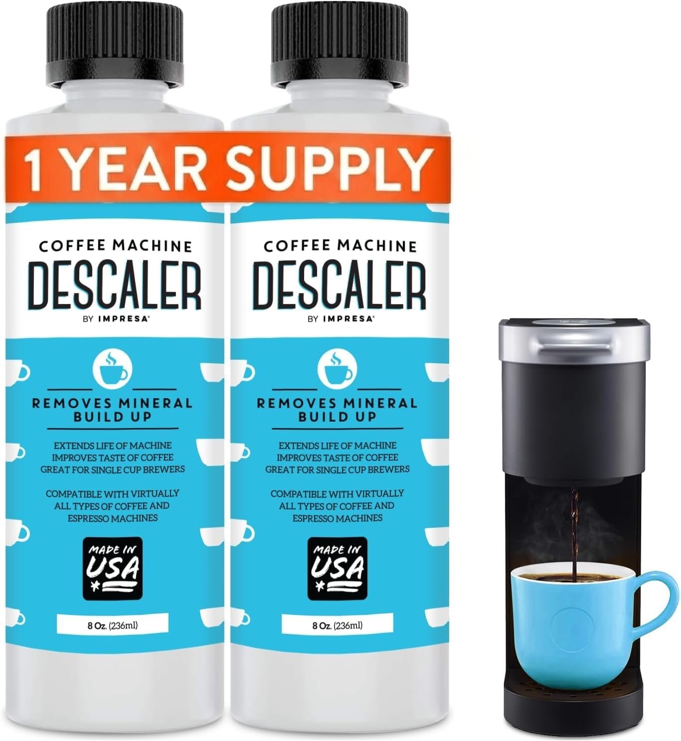 IMPRESA Coffee Machine Descaler, 2-Pack (1-Ye...