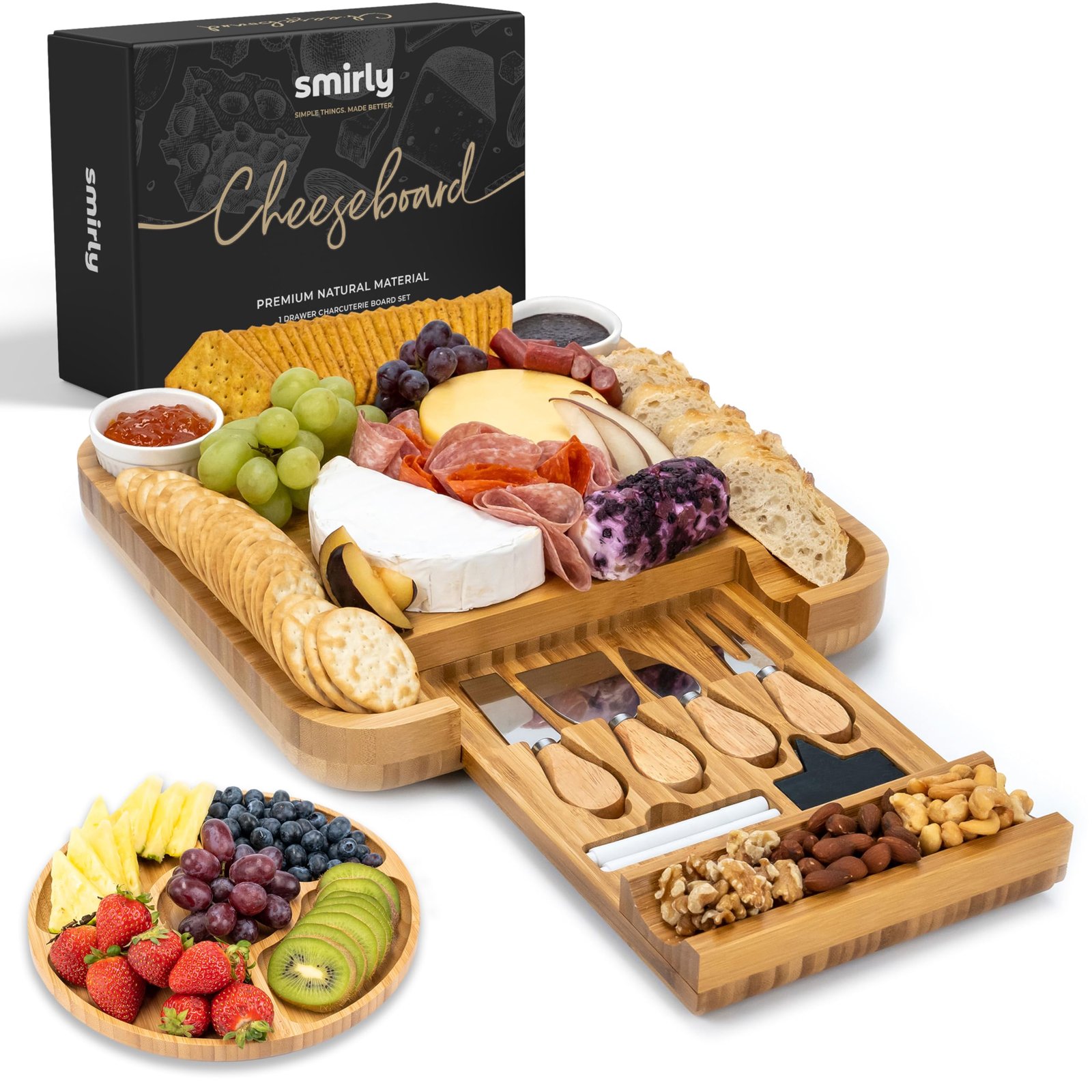 SMIRLY Charcuterie Board Set with Serving Acc...