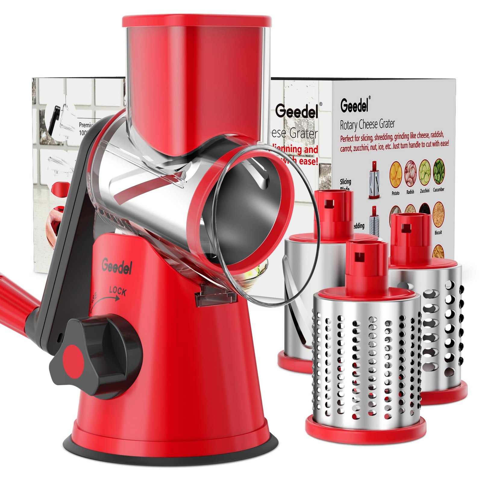 Geedel Rotary Cheese Grater Hand Crank, Chees...