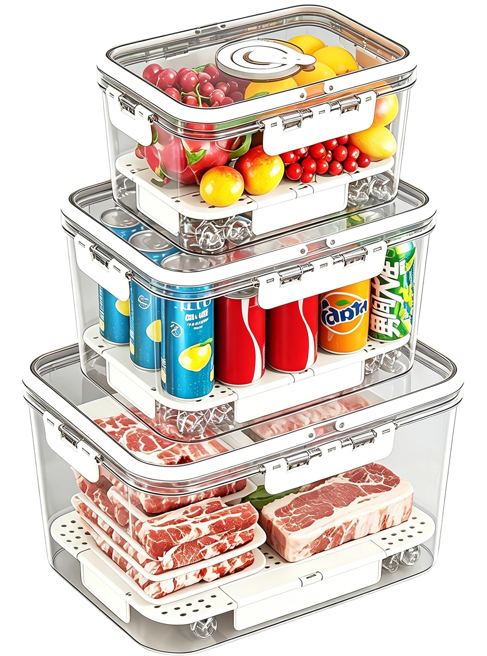 BPA-Free Stackable Clear Kitchen Organizer Bi...