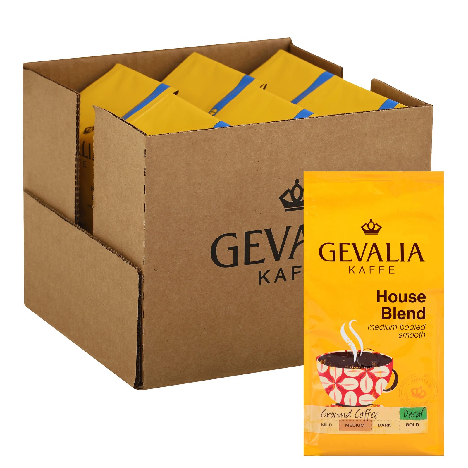 Gevalia Decaf Medium Roast House Blend Ground...