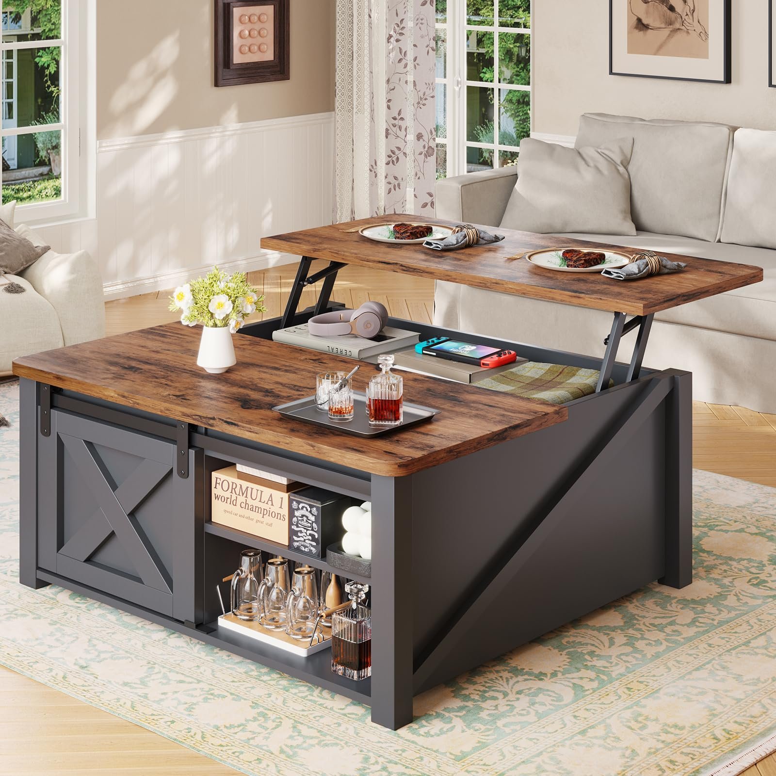 SEDETA 31.5" Lift Top Coffee Table with Stora...