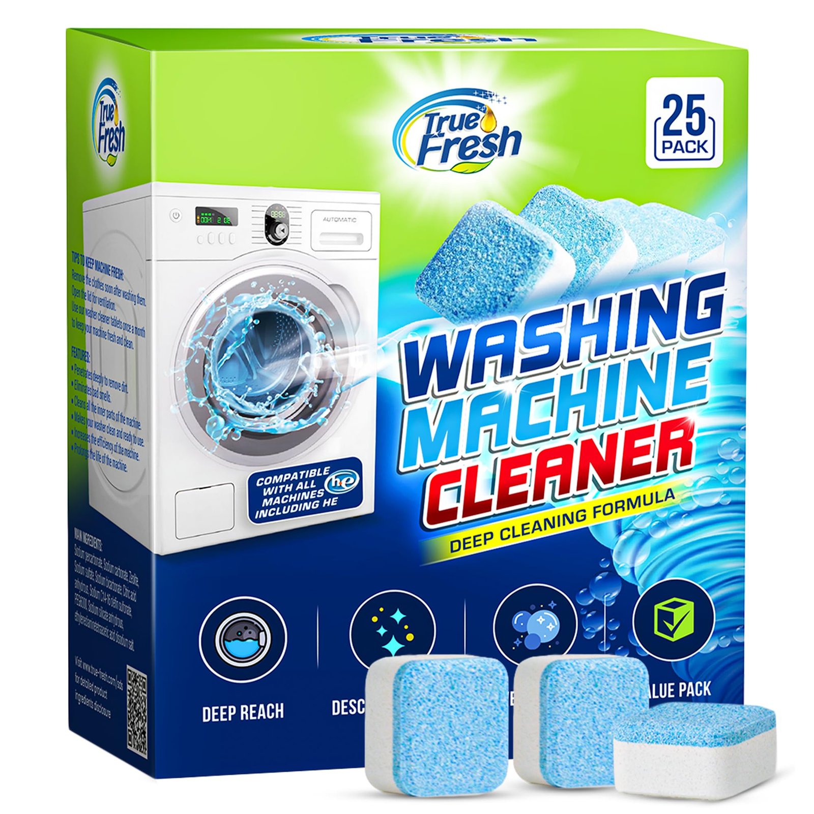 True Fresh Washing Machine Cleaner Tablets 25...